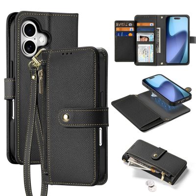 6601164187A-1 DUX DUCIS For iPhone 17 Case Lawa Series Detachable Magnetic Cowhide Leather Cover Zipper Wallet
