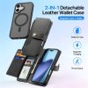 6601164187A-3 DUX DUCIS For iPhone 17 Case Lawa Series Detachable Magnetic Cowhide Leather Cover Zipper Wallet