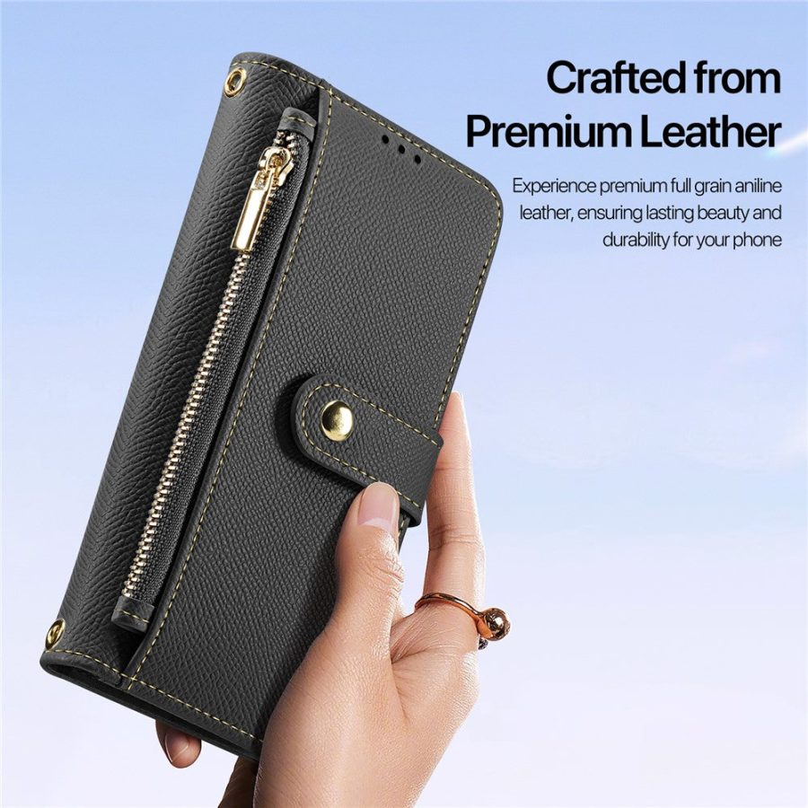 6601164187A-9 DUX DUCIS For iPhone 17 Case Lawa Series Detachable Magnetic Cowhide Leather Cover Zipper Wallet