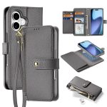 DUX DUCIS For iPhone 17 Case Lawa Series Detachable Magnetic Cowhide Leather Cover Zipper Wallet