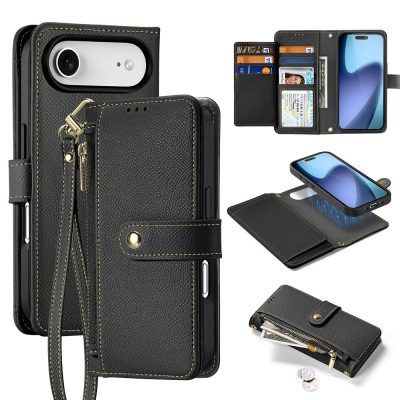 6601164188A-1 DUX DUCIS For iPhone Air Case Lawa Series Detachable Magnetic Cowhide Leather Cover Zipper Wallet