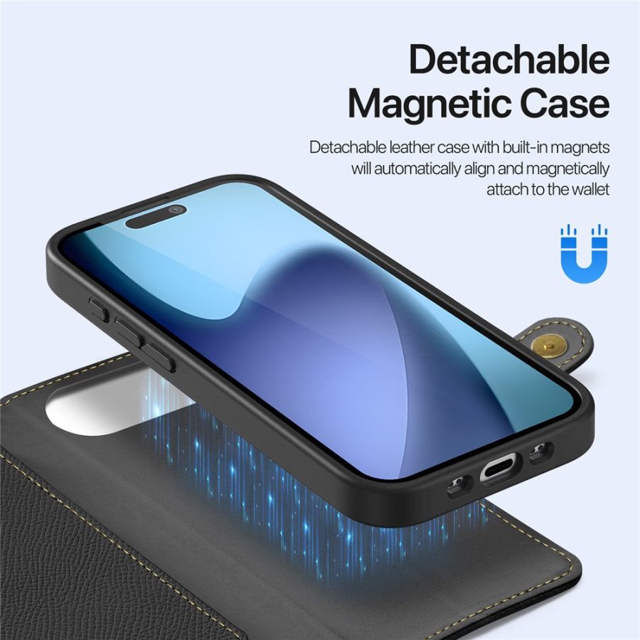 DUX DUCIS For iPhone Air Case Lawa Series Detachable Magnetic Cowhide Leather Cover Zipper Wallet