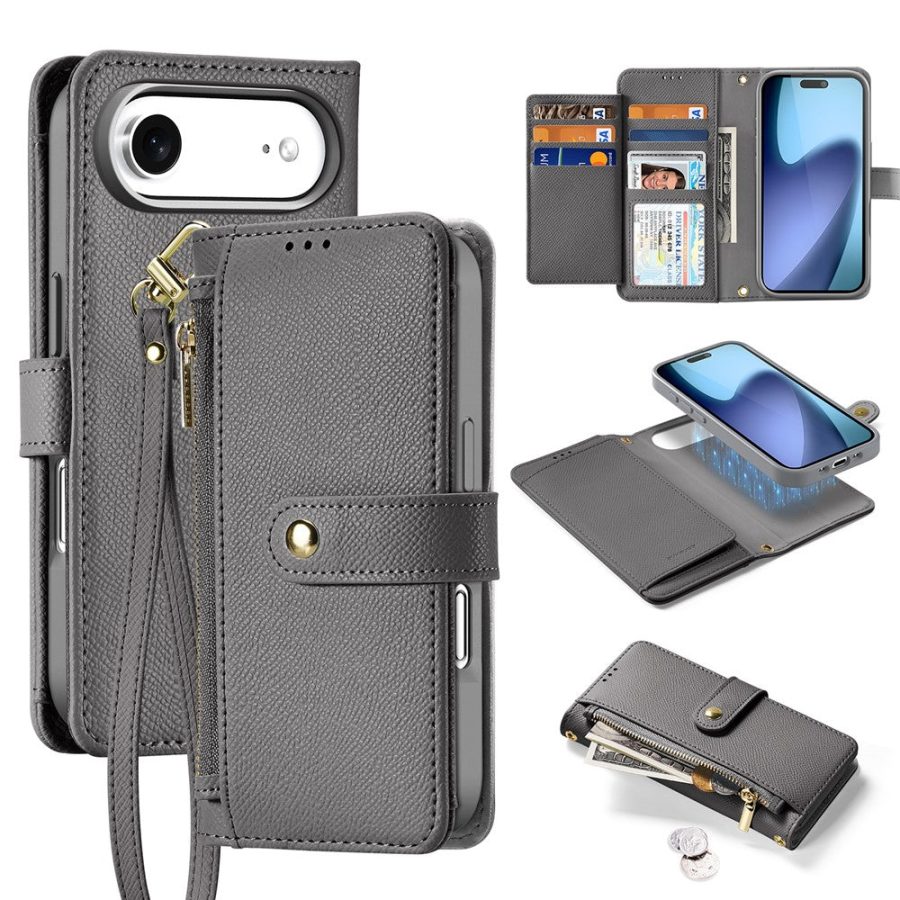 DUX DUCIS For iPhone Air Case Lawa Series Detachable Magnetic Cowhide Leather Cover Zipper Wallet