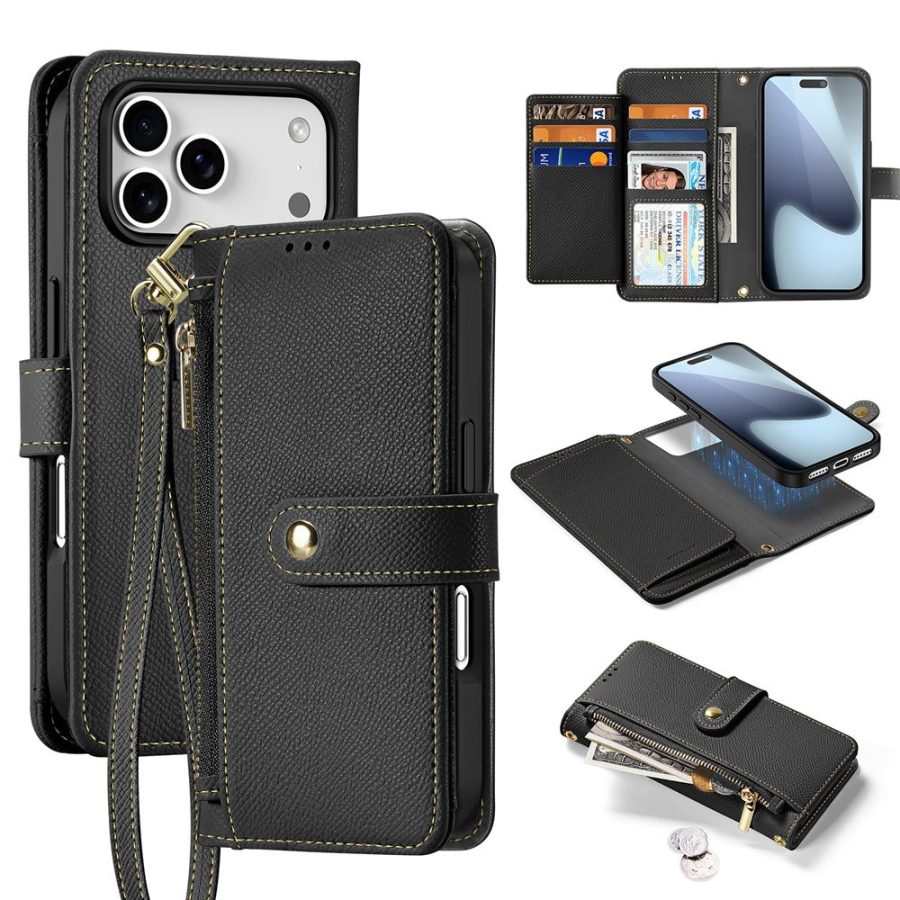 DUX DUCIS For iPhone 17 Pro Case  Lawa Series Detachable Magnetic Cowhide Leather Cover Zipper Wallet