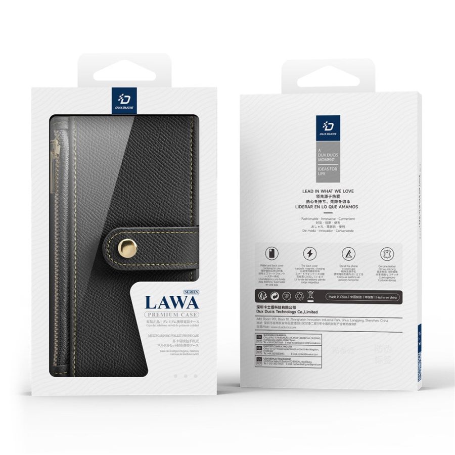 DUX DUCIS For iPhone 17 Pro Case  Lawa Series Detachable Magnetic Cowhide Leather Cover Zipper Wallet
