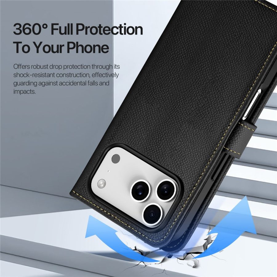 6601164190A-10 DUX DUCIS For iPhone 17 Pro Max Case Lawa Series Detachable Magnetic Cowhide Leather Cover Zipper Wallet