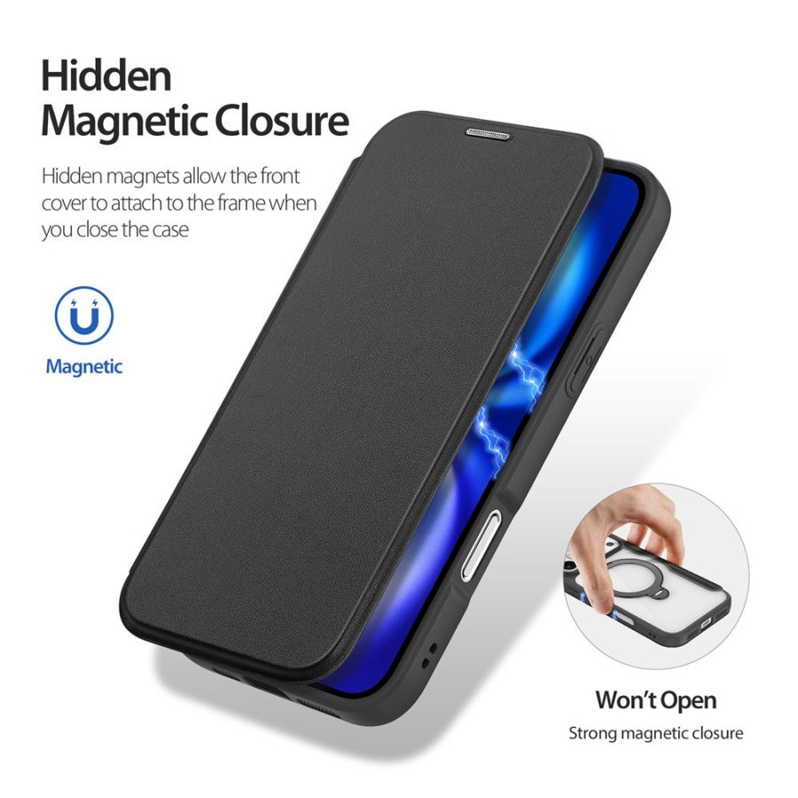 6601164493A-6 DUX DUCIS For iPhone 17 Pro Max Leather Case Skin X Pro Series Rotary Kickstand Cover Compatible with MagSafe