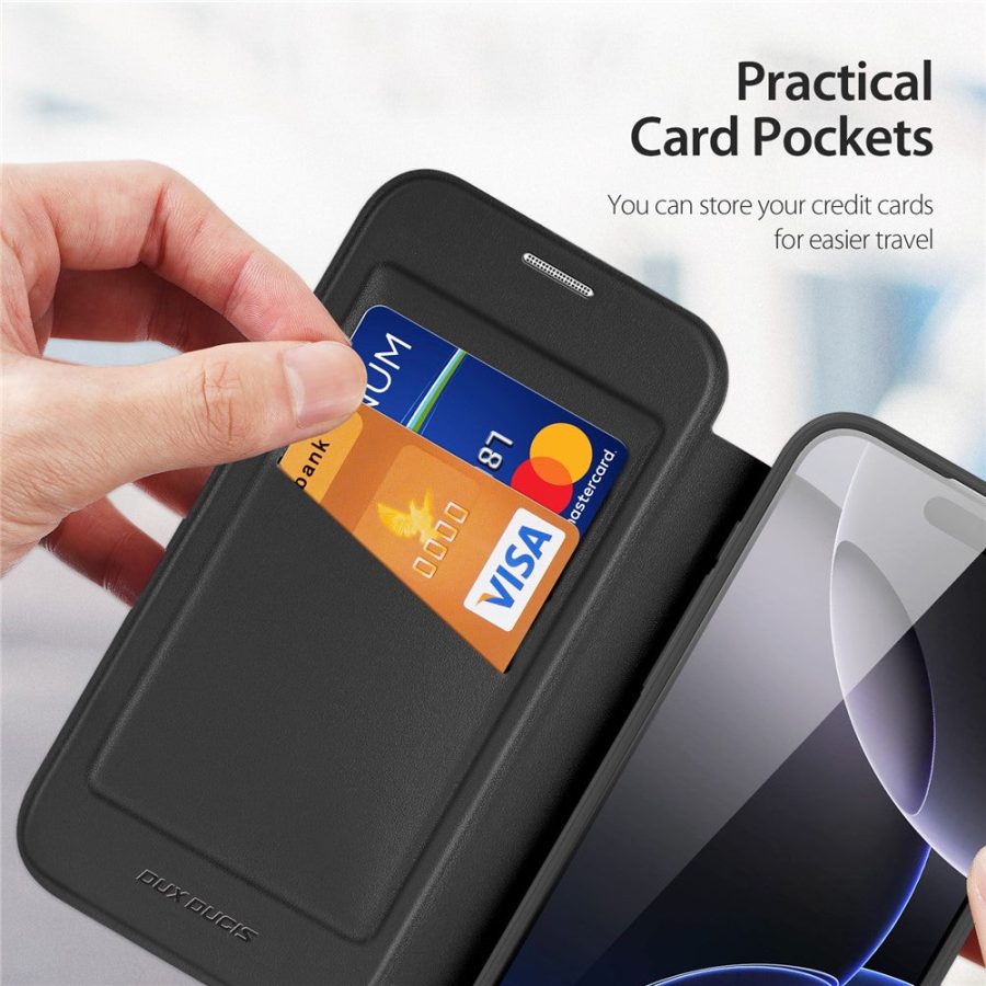 6601164494A-7 DUX DUCIS For iPhone 17 Pro Leather Case Skin X Pro Series Rotary Kickstand Cover Compatible with MagSafe