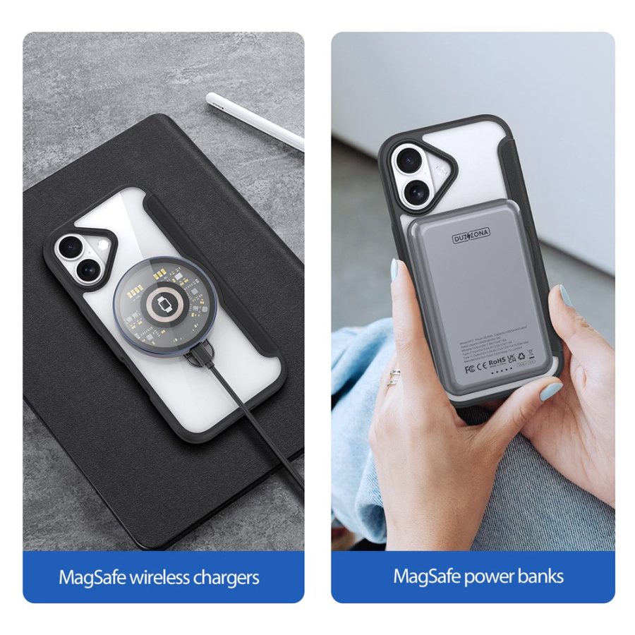 6601164496A-3 DUX DUCIS For iPhone 17 Leather Case Skin X Pro Series Rotary Kickstand Cover Compatible with MagSafe