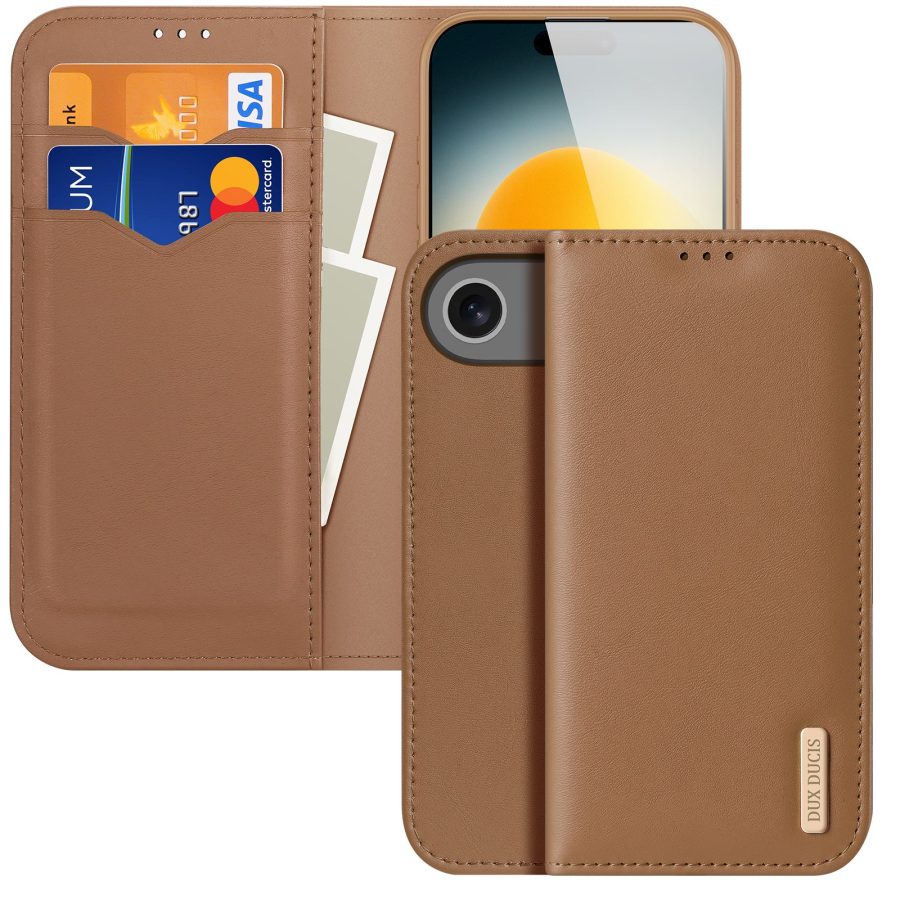 DUX DUCIS For iPhone Air Case Hivo Series Cowhide Leather RFID Blocking Wallet Stand Flip Phone Cover