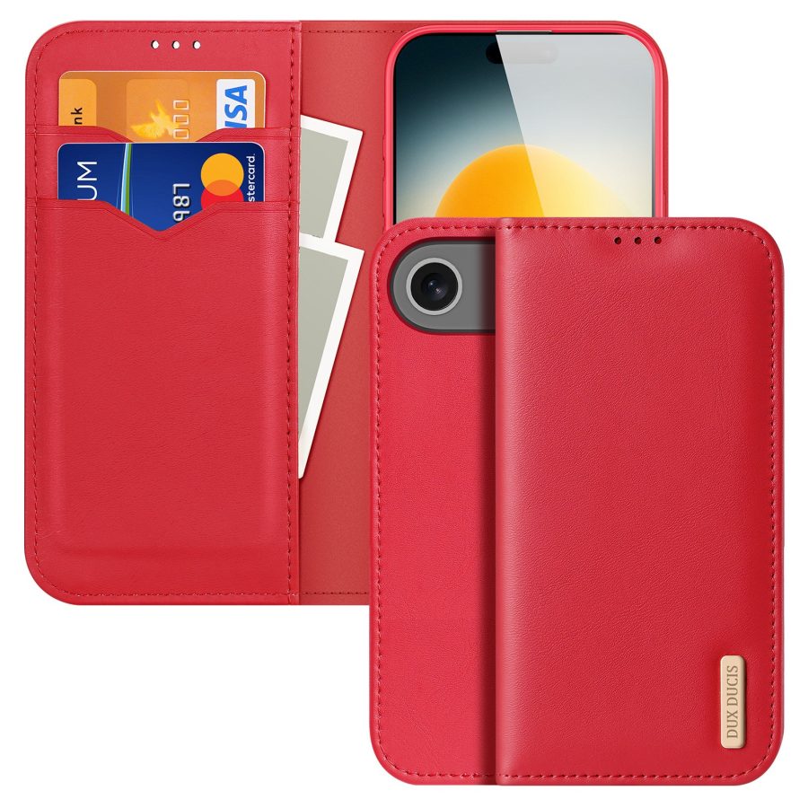 DUX DUCIS For iPhone Air Case Hivo Series Cowhide Leather RFID Blocking Wallet Stand Flip Phone Cover
