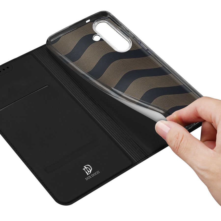 6601168943A-7 DUX DUCIS For Samsung Galaxy S25 FE Case Skin Pro Series Leather Cover Card Holder