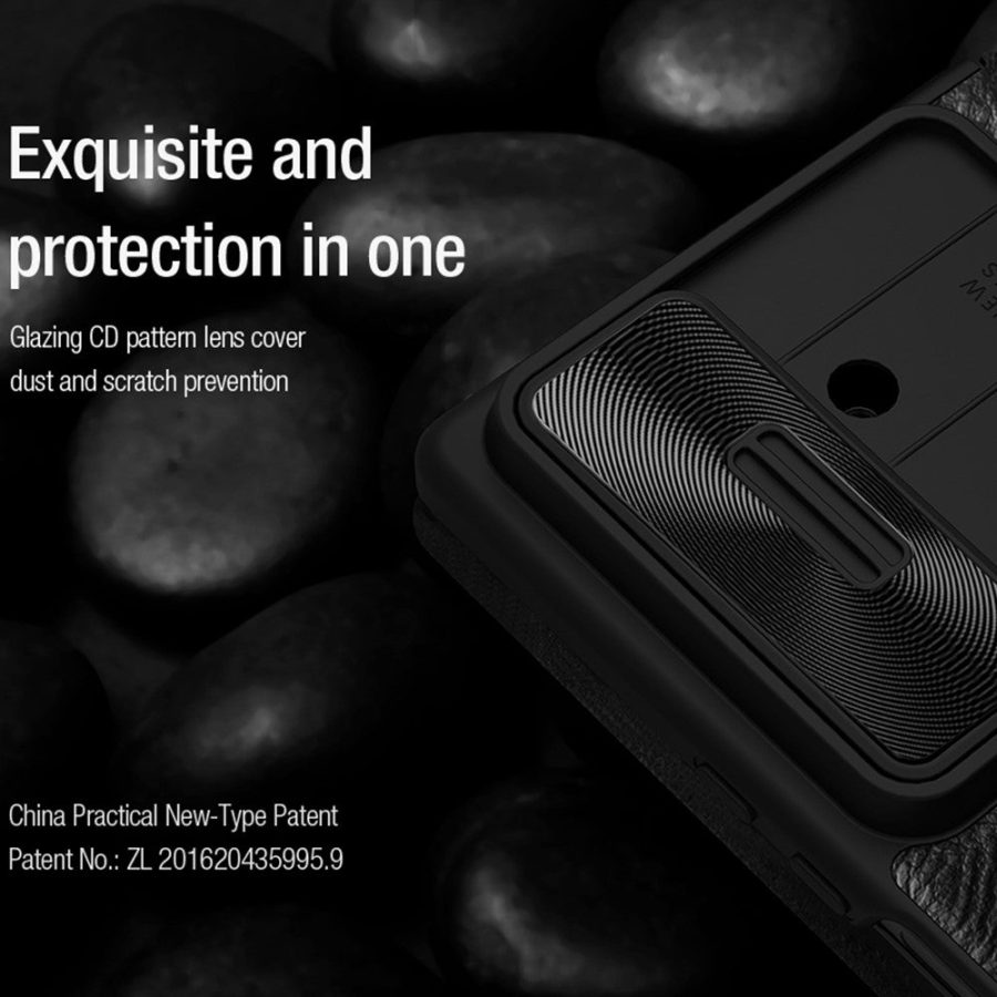 6601171017A-10 NILLKIN Qin Pro Series for Samsung Galaxy Z Fold7 Case Vegan Leather Phone Cover with Built-in Stylus / Card Slots