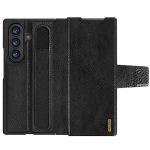 NILLKIN For Samsung Galaxy Z Fold7 Case Vegan Leather Kickstand Phone Cover with Stylus Slot / Card Slot