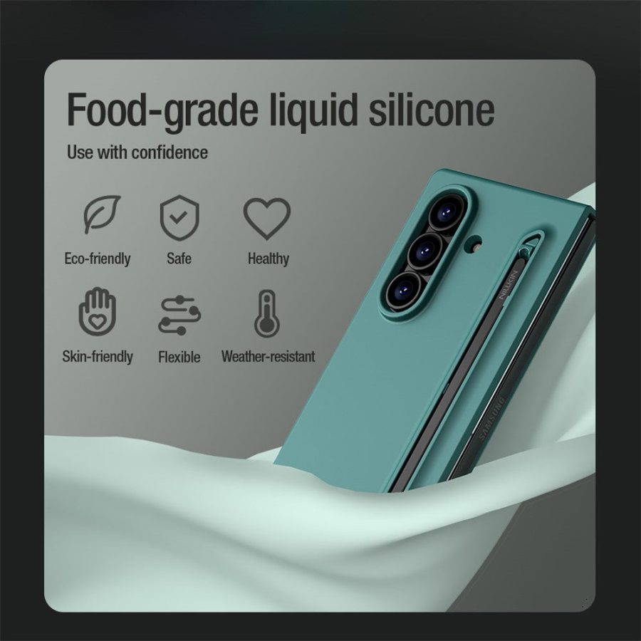 6601171058A-6 NILLKIN Flex Pure Fold For Samsung Galaxy Z Fold7 Case Shockproof Silicone with Stylus Pen Phone Cover