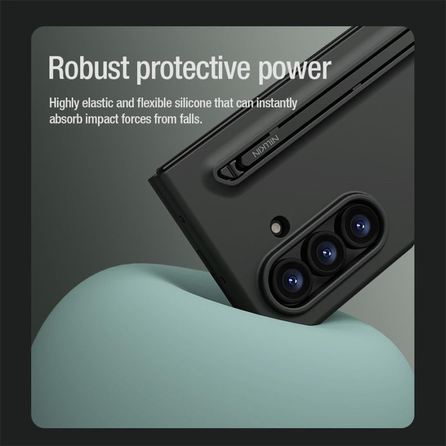 6601171058A-9 NILLKIN Flex Pure Fold For Samsung Galaxy Z Fold7 Case Shockproof Silicone with Stylus Pen Phone Cover