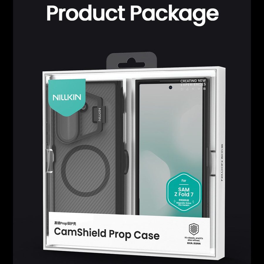 6601171065A-11 NILLKIN CamShield Prop Magnetic Translucent Series For Samsung Galaxy Z Fold7 Case with Clear Camera Lid / Stylus Pen Phone Cover