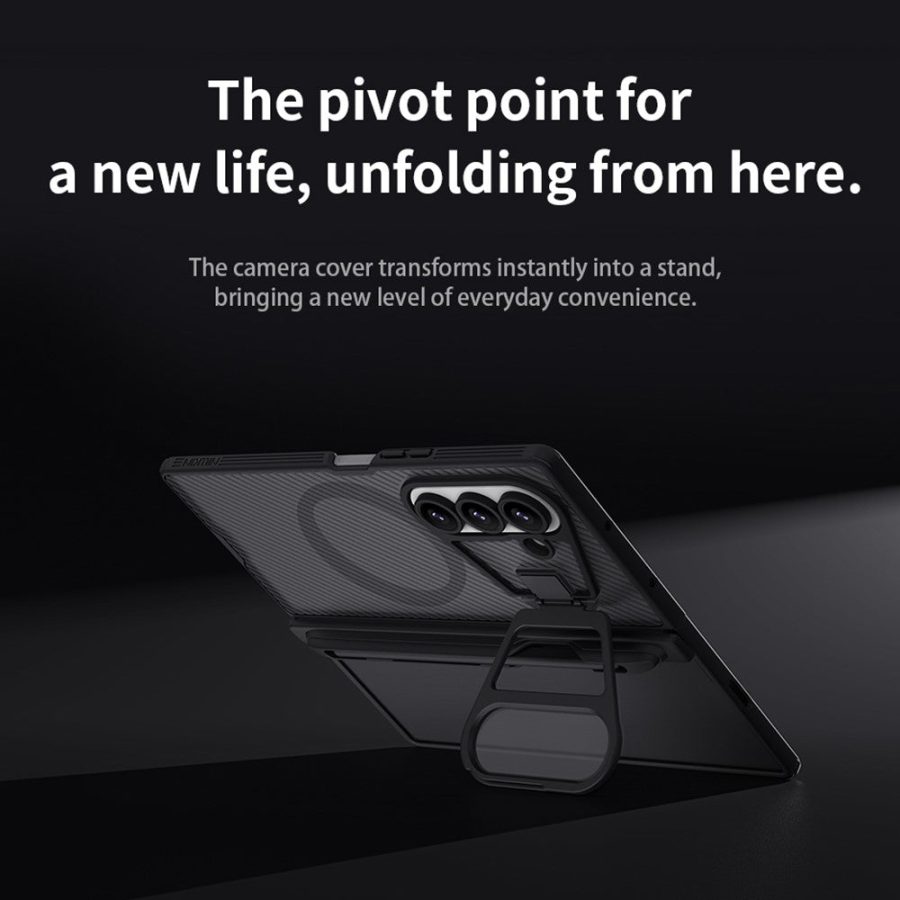 6601171065A-8 NILLKIN CamShield Prop Magnetic Translucent Series For Samsung Galaxy Z Fold7 Case with Clear Camera Lid / Stylus Pen Phone Cover