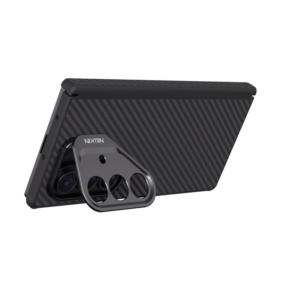 6601172285A-2 NILLKIN For Samsung Galaxy Z Fold7 Case Aramid Fiber Back Magnetic Support Phone Cover with Cutout Kickstand Camera Lens