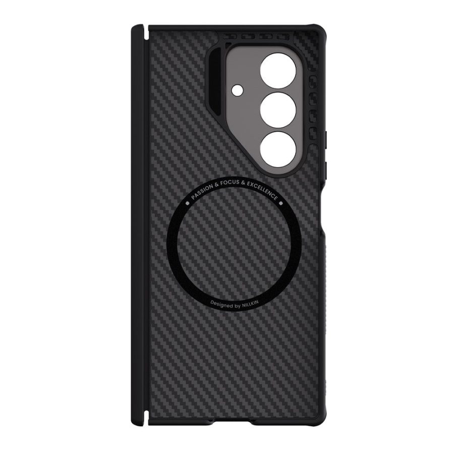 6601172285A-4 NILLKIN For Samsung Galaxy Z Fold7 Case Aramid Fiber Back Magnetic Support Phone Cover with Cutout Kickstand Camera Lens