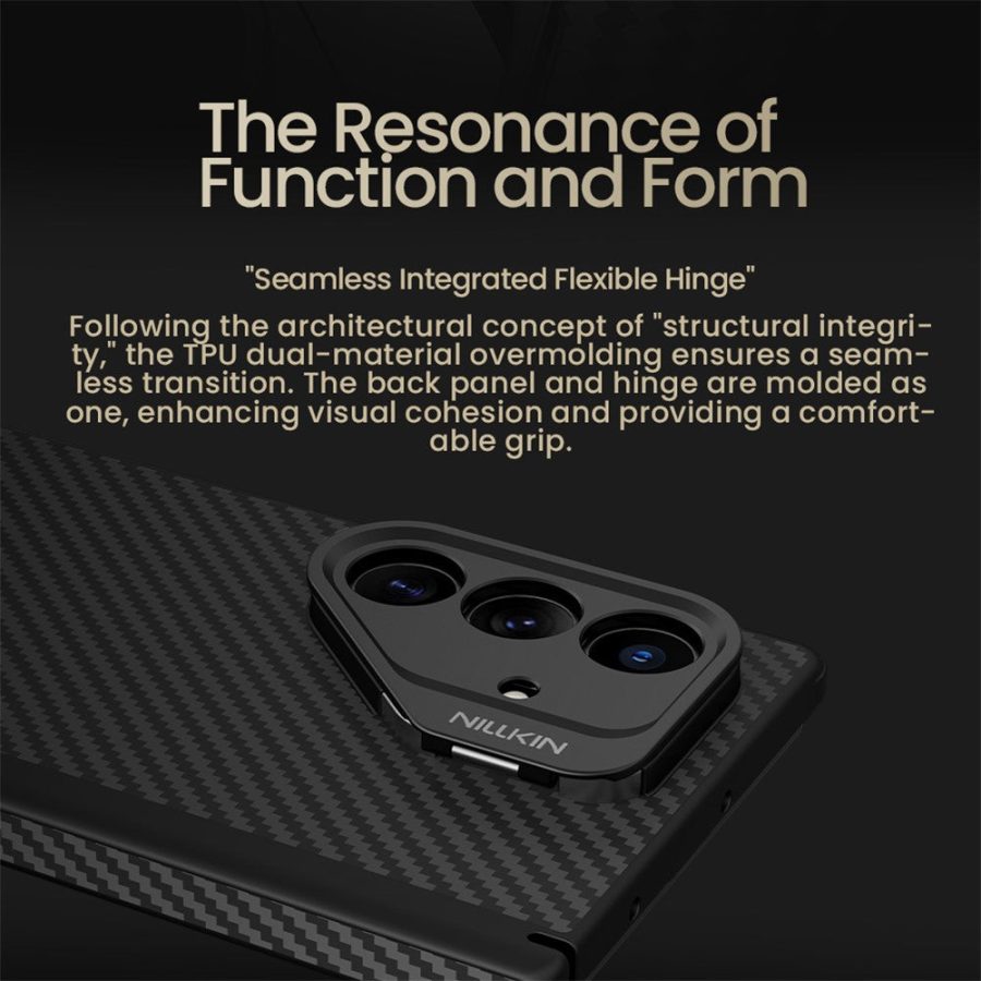 6601172285A-6 NILLKIN For Samsung Galaxy Z Fold7 Case Aramid Fiber Back Magnetic Support Phone Cover with Cutout Kickstand Camera Lens
