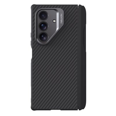 6601172286A-1 NILLKIN CarboProp For Samsung Galaxy Z Fold7 Case Aramid Fiber Magnetic Support Phone Cover with Stylus Pen / Kickstand Camera Lid