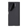 6601172287A-1 NILLKIN For Samsung Galaxy Z Fold7 Case Carbon Fiber Back Shockproof Phone Cover with Magnetic Support / Clear Black Lens Lid