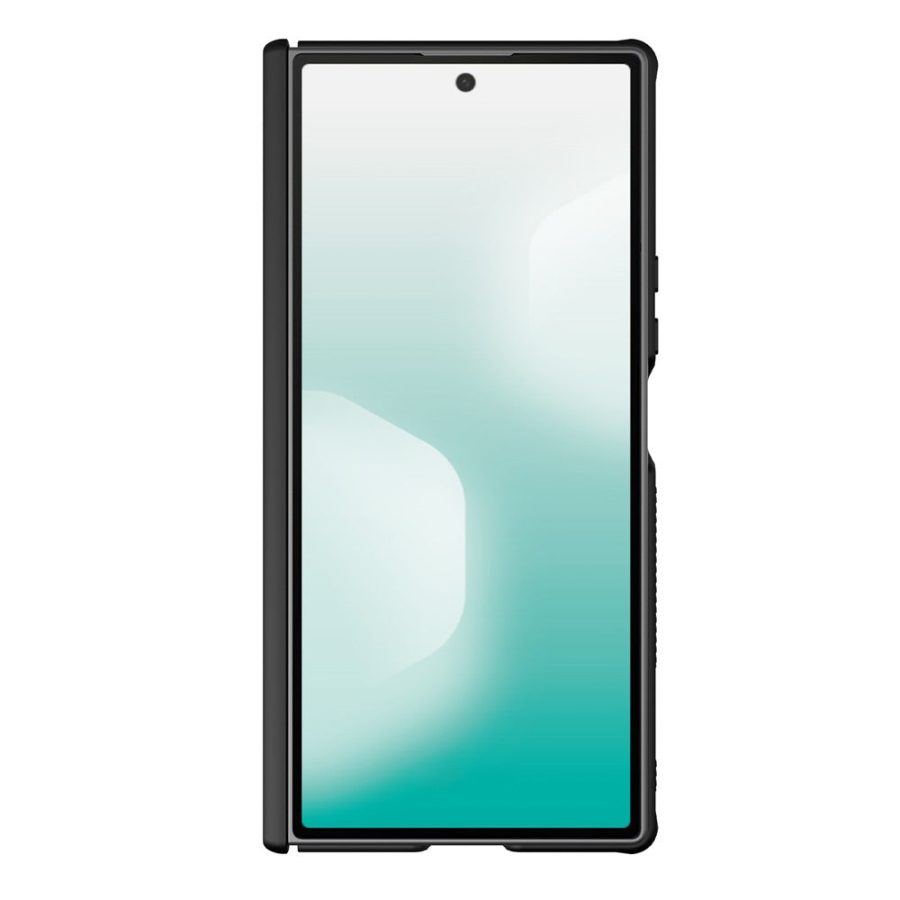 6601172287A-3 NILLKIN For Samsung Galaxy Z Fold7 Case Carbon Fiber Back Shockproof Phone Cover with Magnetic Support / Clear Black Lens Lid