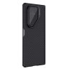 6601172287A-5 NILLKIN For Samsung Galaxy Z Fold7 Case Carbon Fiber Back Shockproof Phone Cover with Magnetic Support / Clear Black Lens Lid