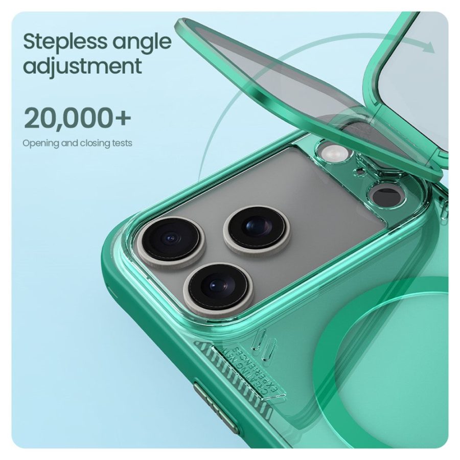 NILLKIN Iceblade CamProp For iPhone 17 Pro Max Magnetic Case Clear Lens Lid Kickstand PC - TPU Phone Cover