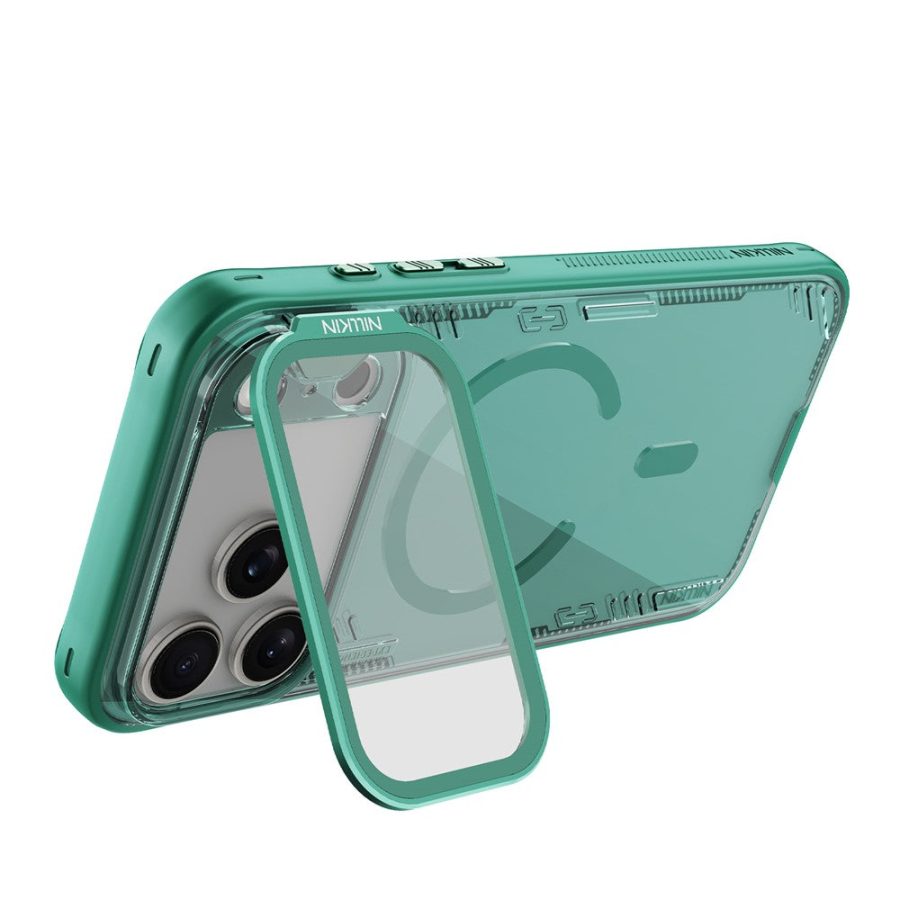 NILLKIN Iceblade CamProp For iPhone 17 Pro Max Magnetic Case Clear Lens Lid Kickstand PC - TPU Phone Cover