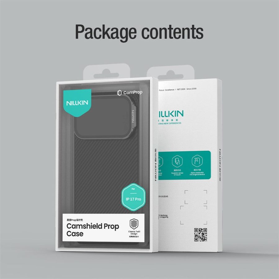 6601176511A-16 NILLKIN Camshield Prop Series for iPhone 17 Pro Case Clear Black Lens Lid PC - TPU Phone Back Cover
