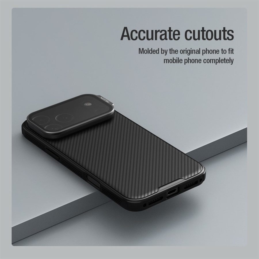 6601176512A-14 NILLKIN Camshield Prop Series for iPhone 17 Pro Max Case Clear Black Lens Lid PC - TPU Phone Back Cover