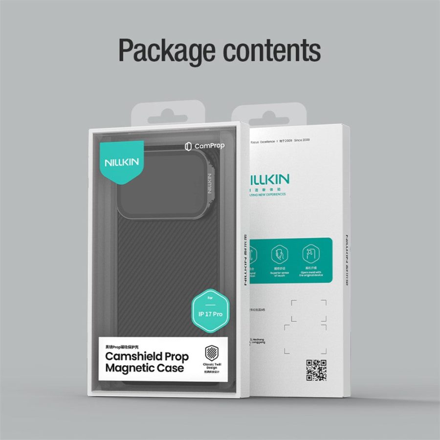 NILLKIN Camshield Prop Magnetic Series for iPhone 17 Pro Case Clear Black Lens Lid PC - TPU Phone Back Cover
