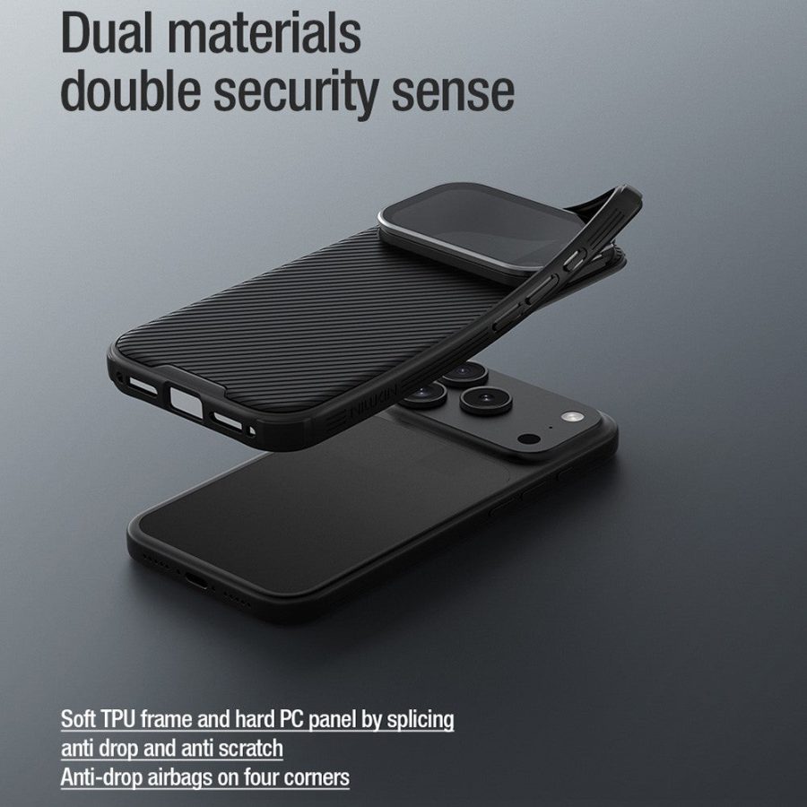 NILLKIN Camshield Prop Magnetic Series for iPhone 17 Pro Max Case Clear Black Lens Lid PC - TPU Phone Back Cover