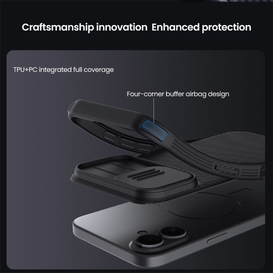 NILLKIN Camshield Pro for iPhone 17 Case Compatible with MagSafe TPU - PC Phone Cover with Slider Camera
