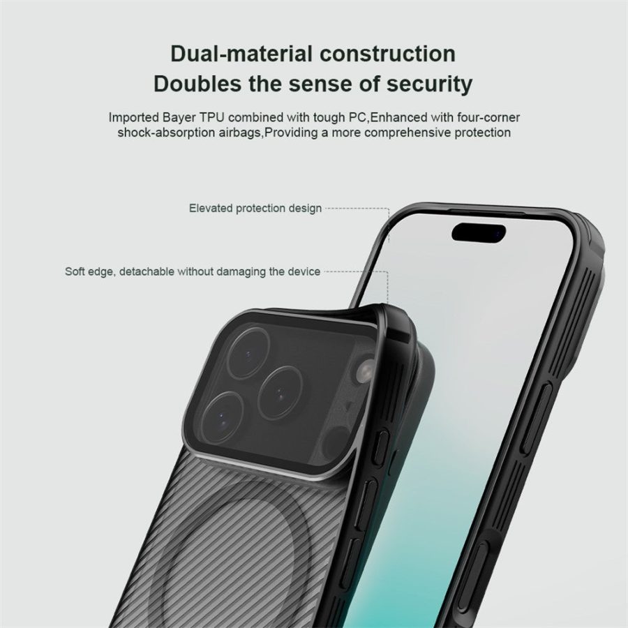 NILLKIN Camshield Prop Magnetic Series for iPhone 17 Pro Case Clear Lens Lid PC - TPU Phone Back Cover
