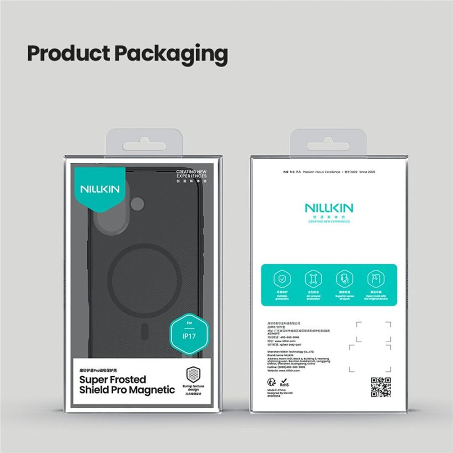 6601177385A-11 NILLKIN Frosted Shield Pro for iPhone 17 Case Compatible with MagSafe PC - TPU Phone Cover