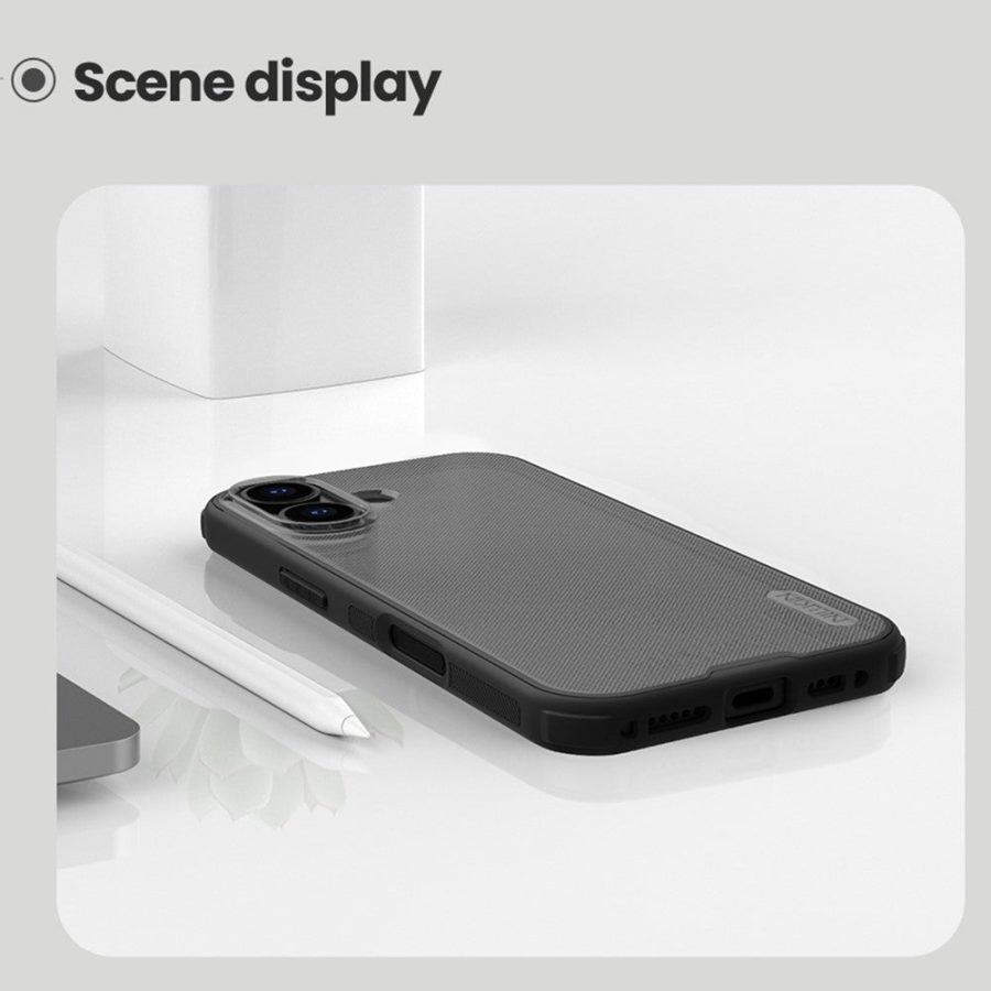 6601177565A-17 NILLKIN Super Frosted Shield Pro For iPhone 17 Case Matte PC - TPU Clear Black Phone Back Cover