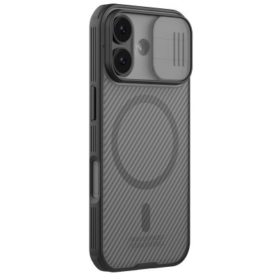 6601178530A-1 NILLKIN Camshield Pro Magnetic Series For iPhone 17 Case TPU - PC Clear Black Phone Cover with Camera Slider
