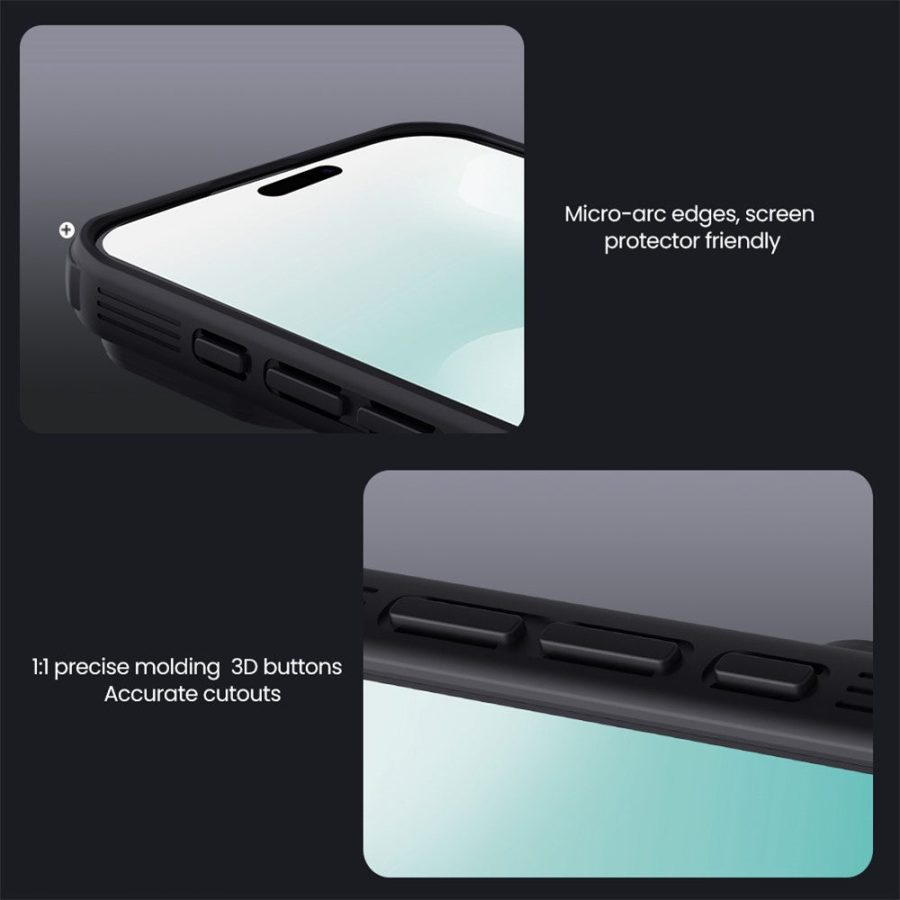6601178530A-16 NILLKIN Camshield Pro Magnetic Series For iPhone 17 Case TPU - PC Clear Black Phone Cover with Camera Slider