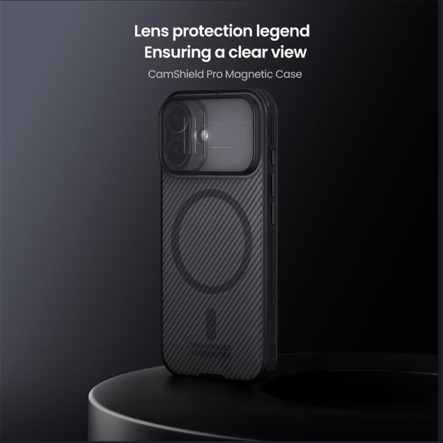 6601178530A-6 NILLKIN Camshield Pro Magnetic Series For iPhone 17 Case TPU - PC Clear Black Phone Cover with Camera Slider