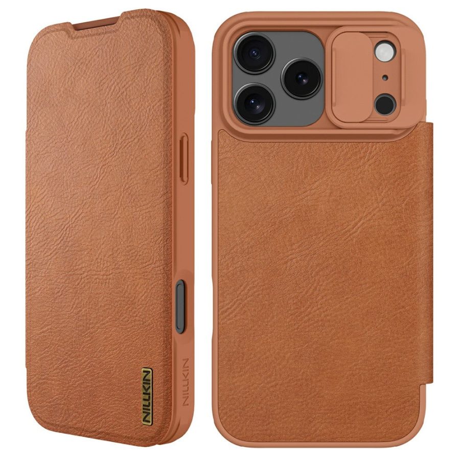 6601179038A-1 NILLKIN Qin Pro Series for iPhone 17 Pro Case with Card Slots Leather Phone Cover