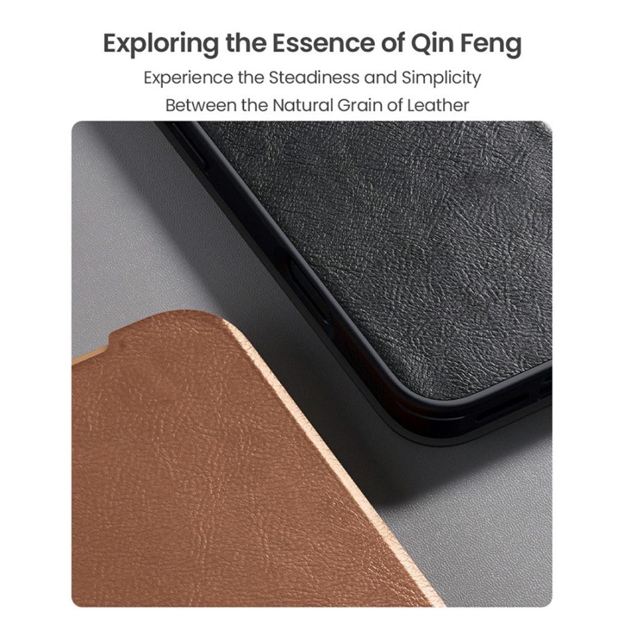 6601179038A-5 NILLKIN Qin Pro Series for iPhone 17 Pro Case with Card Slots Leather Phone Cover