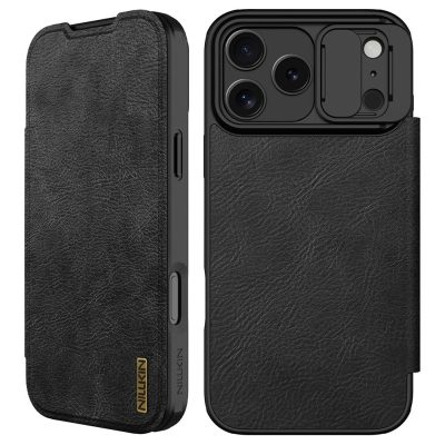 6601179038B-1 NILLKIN Qin Pro Series for iPhone 17 Pro Case with Card Slots Leather Phone Cover