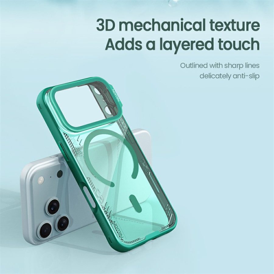 NILLKIN Iceblade CamProp For iPhone 17 Pro Magnetic Case Clear Lens Lid Kickstand PC - TPU Phone Cover