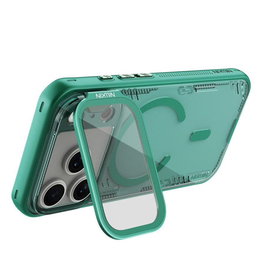 NILLKIN Iceblade CamProp For iPhone 17 Pro Magnetic Case Clear Lens Lid Kickstand PC - TPU Phone Cover