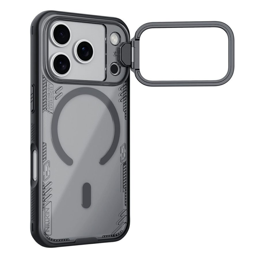 NILLKIN Iceblade CamProp For iPhone 17 Pro Magnetic Case Clear Lens Lid Kickstand PC - TPU Phone Cover