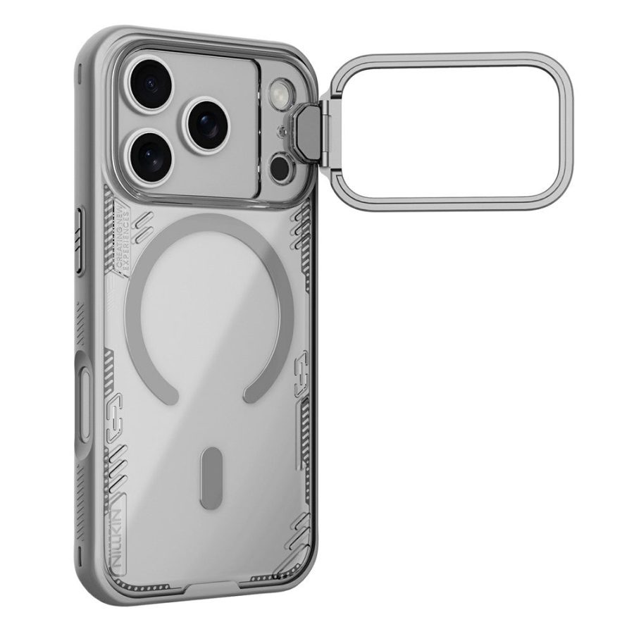 NILLKIN Iceblade CamProp For iPhone 17 Pro Magnetic Case Clear Lens Lid Kickstand PC - TPU Phone Cover