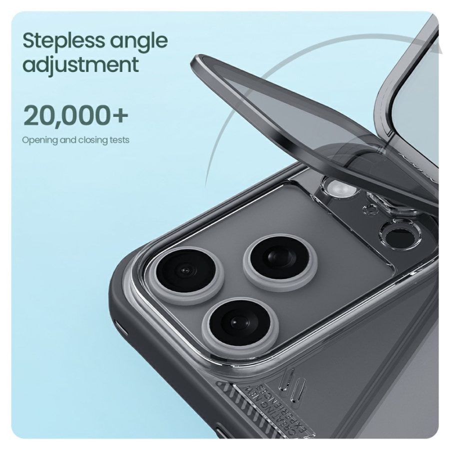 6601180775A-13 NILLKIN Iceblade CamProp For iPhone 17 Pro Case Clear Lens Lid Kickstand PC - TPU Phone Cover